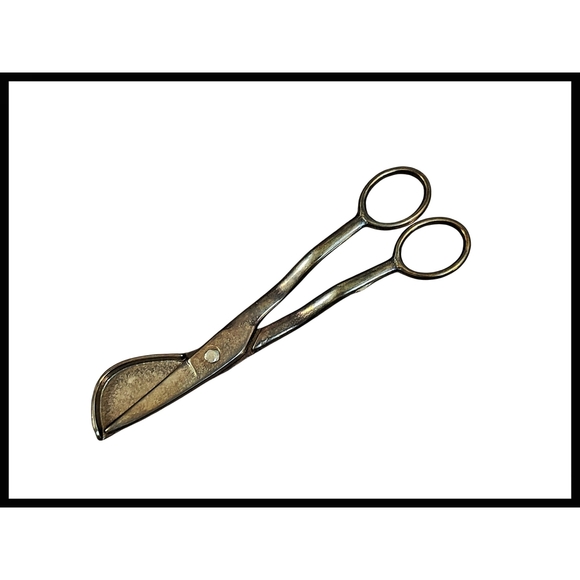 Vintage Lillian Vernon Brass Candle Wick Trimmer Cutter Snuffer Scissors Italy - Picture 1 of 5